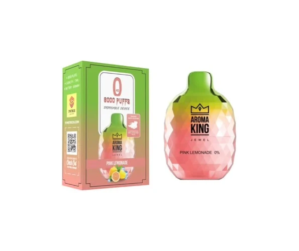 Безникотиновый одноразовый Pod Aroma King Jewel 8000 650 mAh Pink Lemonade 0% (Лимонад с красных ягод)